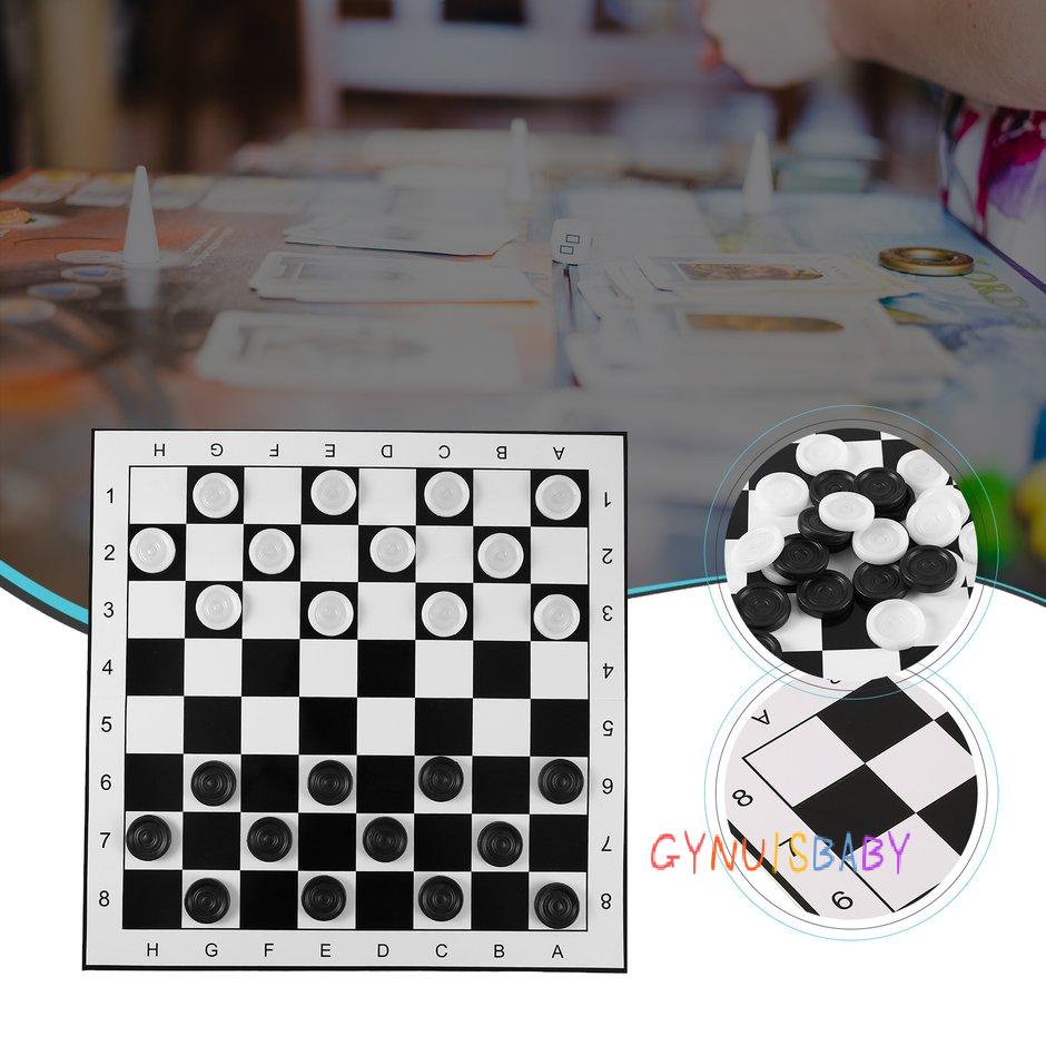 Plastic Checkers/Draughts Folding Chessboard International Chess Set Game Toy
