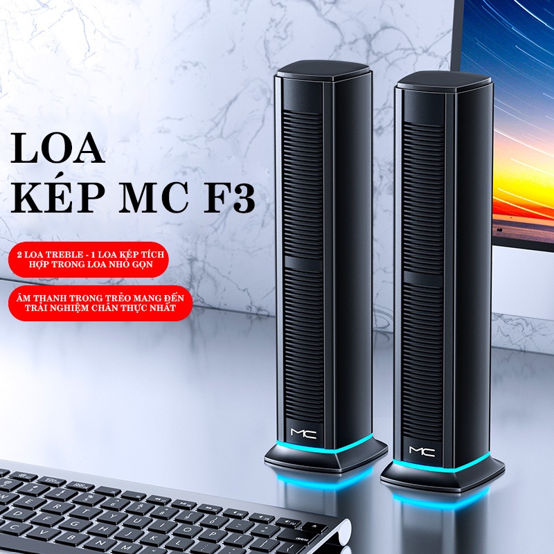 Loa MC F3 cao cấp có Led tương thích máy tính laptop PC điện thoại âm thanh HD Super Bass cực đẹp - K1348