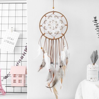Sale 69% Vòng bắt giấc mơ phối lông vũ treo trang trí phong cách retro sáng tạo, C-White Giá gốc 84000đ- 31C20