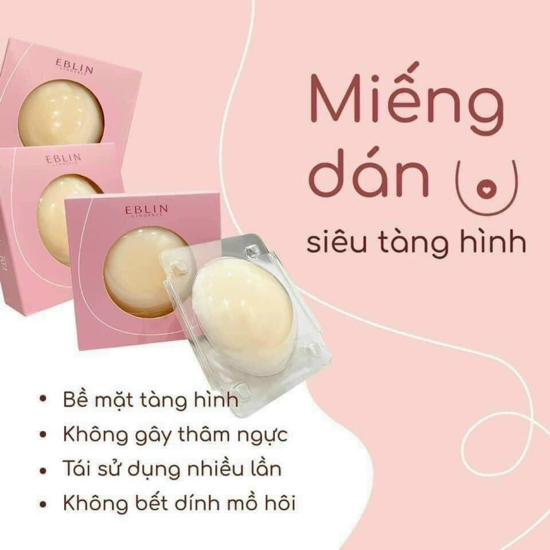 Siêu hot/ mẫu mới nhất - Hộp 3 cặp dán nhũ hoa tàng hình nhiệt tự thân Erblin
