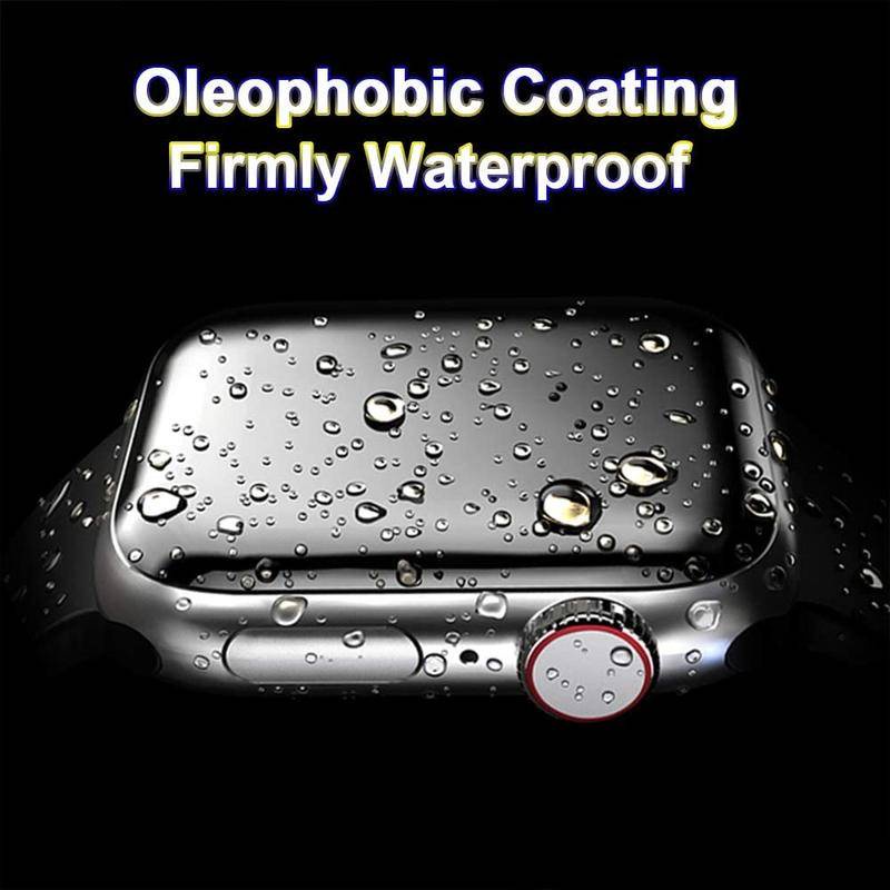 Kính cường lực 3D bảo vệ màn hình đồng hồ Apple Watch 7 6 SE 5 45mm 41mm 40mm 44mm không thấm nước cho iwatch 3 2 1 38mm 42mm