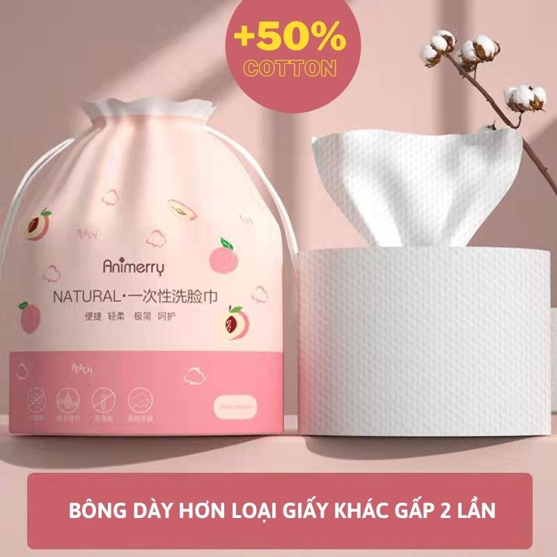 Khăn Mặt Dùng 1 Lần Lau Khô ANIMERRY Khăn Giấy Đa Năng 100% Cotton Cao Cấp Lau Ướt LOPEVA SECRET TT64