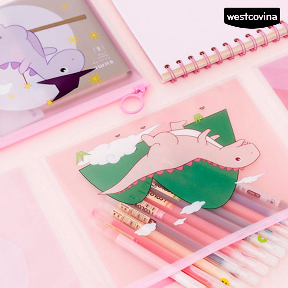 [Hot]✍Túi Đựng Bút Chì Hình Khủng Long Phối Nhẫn Dễ Thương Cho Học Sinh