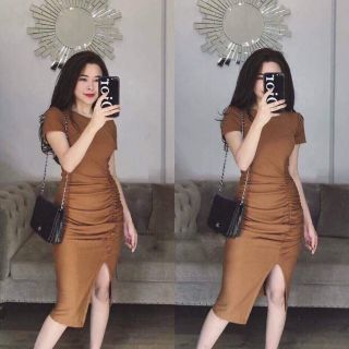 Đầm phối nhún eo tôn dáng