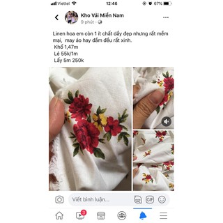 Vải linen hoa