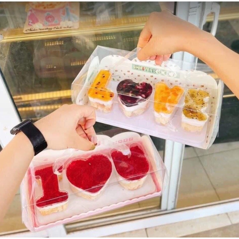 Ly đựng bánh chữ LOVE / I LOVE U đựng bánh Mousse, Tiramisu