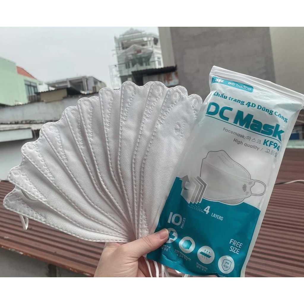 [ 10 tặng 1] Túi 10 chiếc khẩu trang kf94-4Lớp Dũng Công