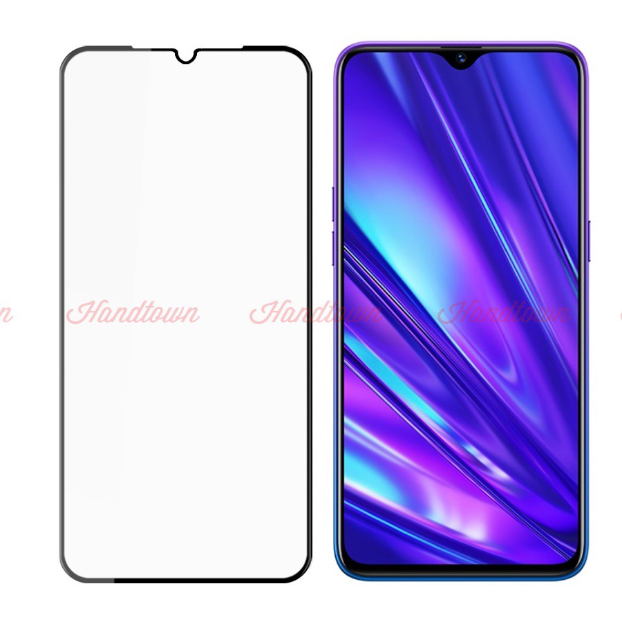 Cường Lực Viền Mỏng Dành Cho Realme 5 / Realme 5 Pro / Realme Q Không Lấn Màn Full Màn Đen Full Keo