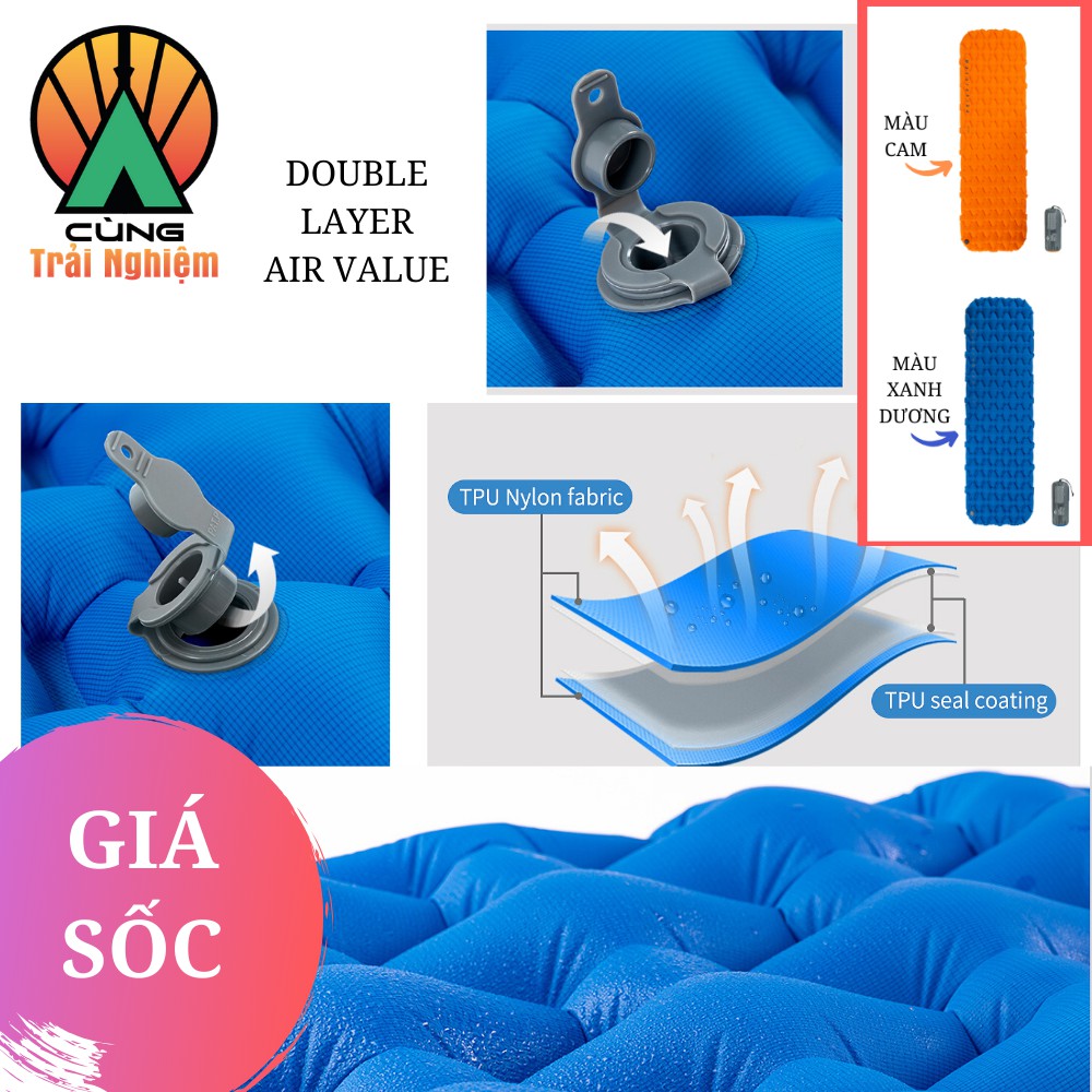 Đệm, Nệm bơm hơi chống Thấm cho Văn Phòng Du Lịch Dã Ngoại Cắm Trại NatureHike NH19Z032-P