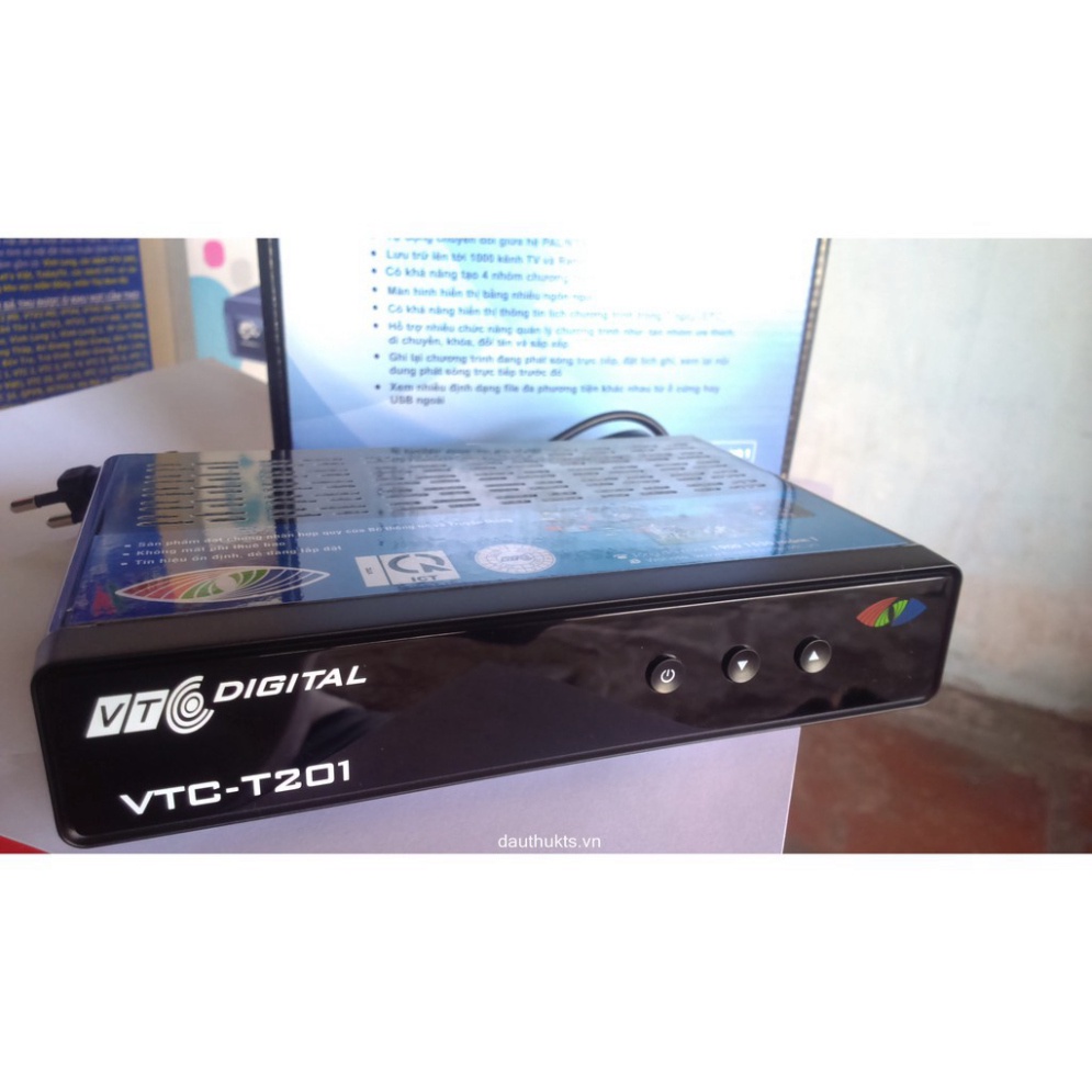 Đầu thu kỹ thuật số mặt đất DVB T2  VTC T201 tặng anten và dây anten, XEM TR UYỀN HÌNH MIỄN PHÍ TRỌN ĐỜI