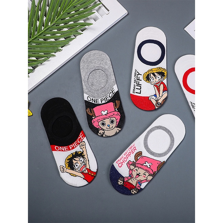 Tmdbyx Set 5 Đôi Tất Cotton Cổ Ngắn In Hình One Piece Độc Đáo Cá Tính Hợp Thời Trang
