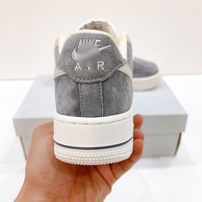 Giày thể thao nam nữ AF1 xám nhạt lông chuột vạch trắng , Giầy sneaker AF1 HOT trend FULL