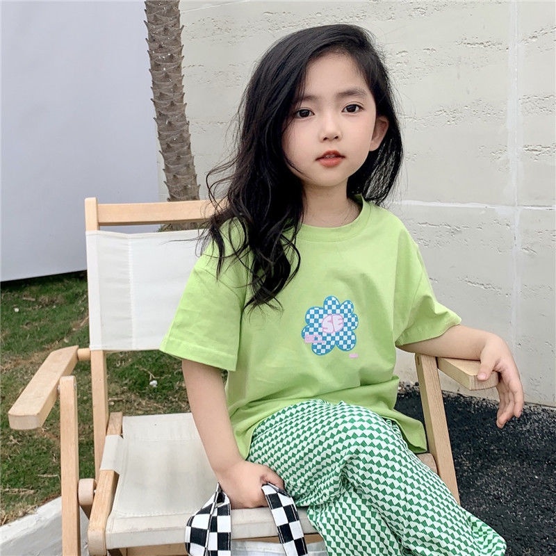 Áo Thun Cotton Tay Ngắn In Họa Tiết Hoạt Hình Thời Trang Mùa Hè Cho Bé Gái