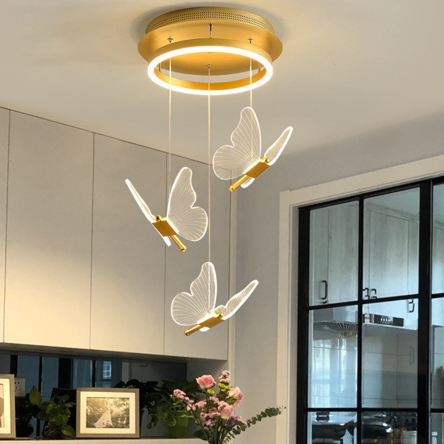 Đèn trần,đèn thả trần 3 cánh bướm đơn giản tinh tế - 3 chế độ màu  - Bảo hành 24 tháng