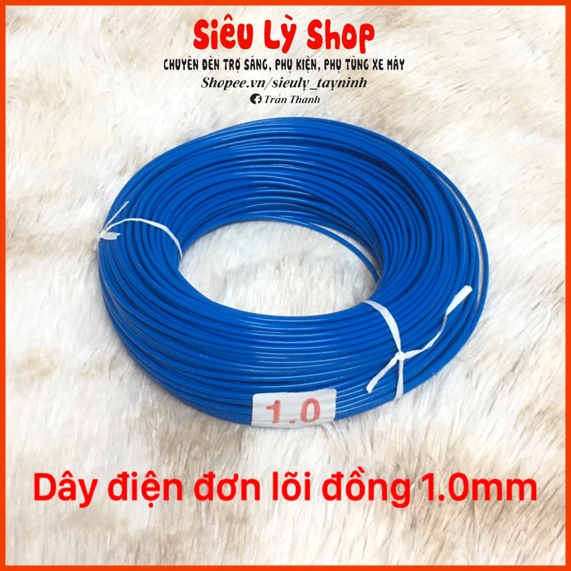 Dây điện đơn lõi đồng 1.0mm cho xe máy(Cuộn 5m)