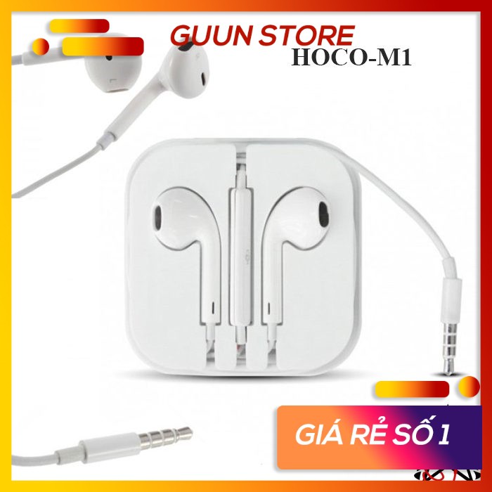 Tai nghe có dây samsung/iphone có dây HOCO M1 chính hãng 1.2m jack3.5 có mic và điều chỉnh âm lượng Guun Store TNCD