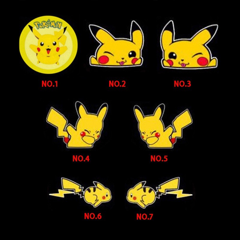 Bộ 2 đèn LED gắn cửa xe hơi hình Pikachu xinh xắn