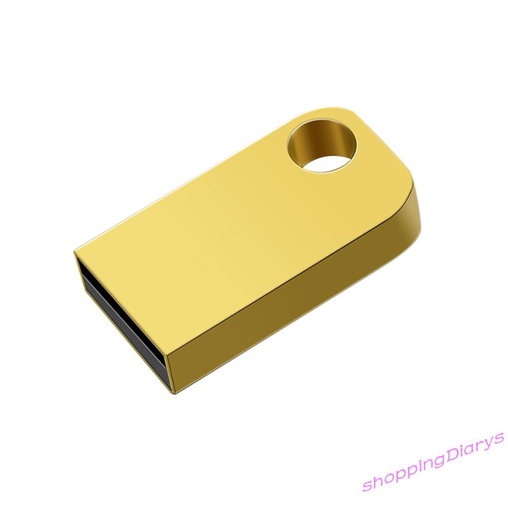 ✤Sh✤ Mini USB Flash Drive Golden Metal Pendrive U Disk Stick 4/8/16/32/64/128GB