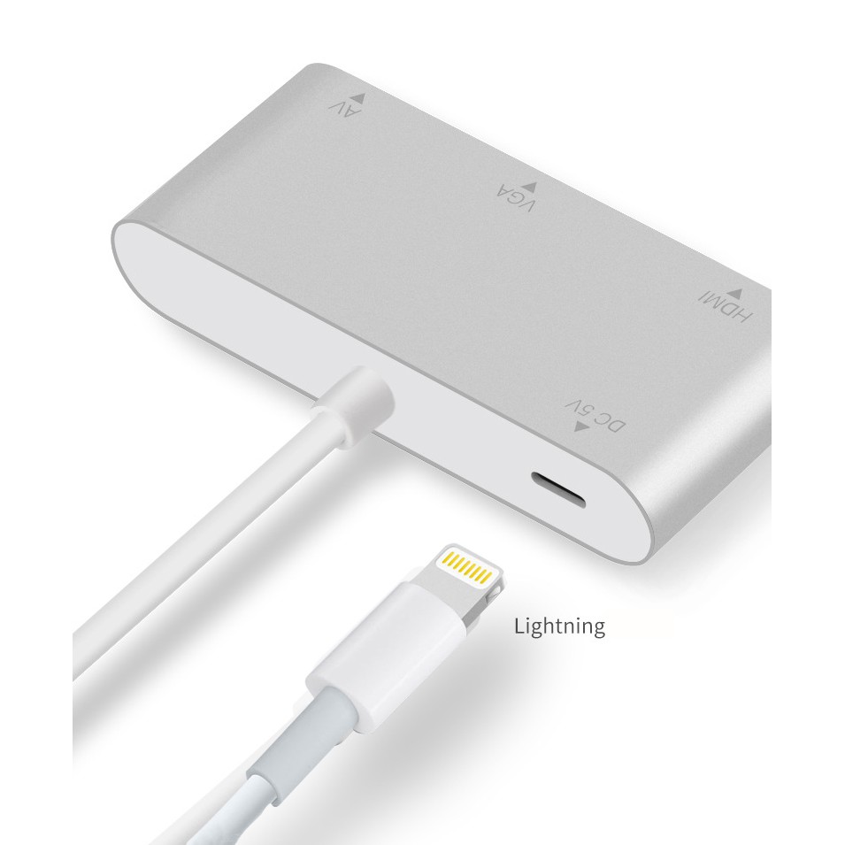 [Mã ELMSBC giảm 8% đơn 300K] Cáp chuyển tín hiệu iPhone Lightning to HDMI + VGA + Audio 3.5mm loại mới