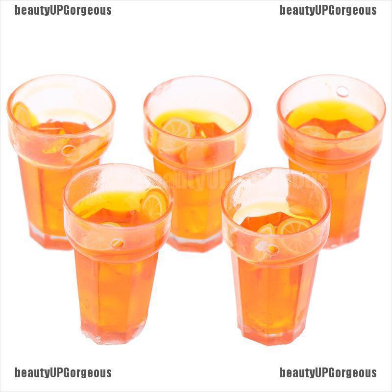 Set 5 Ly Uống Trà / Chanh Mini Tỉ Lệ 1: 12 Trang Trí Nhà Búp Bê