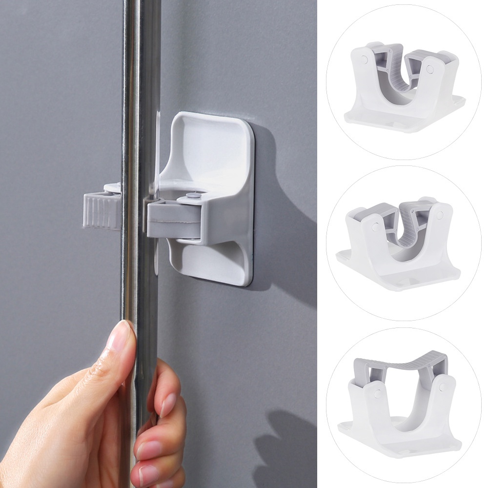 Giá Đỡ Chổi/Cây Lau Nhà Gắn Tường Tự Dính Có Thể Tái Sử Dụng Cho Nhà Bếp