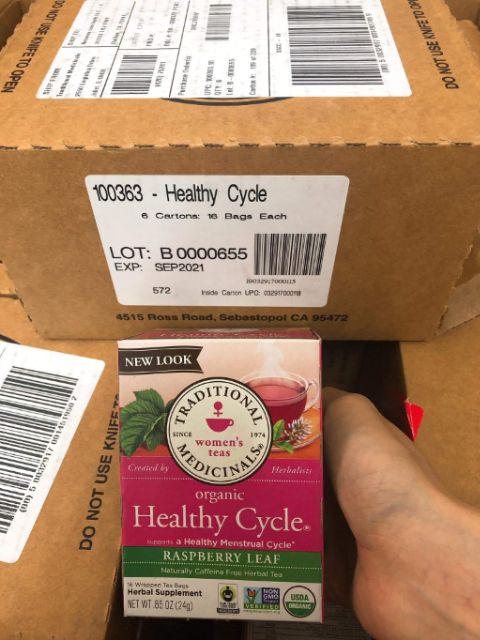 [Made in USA] Trà vị mâm xôi Healthy Cycle hộp 16 gói