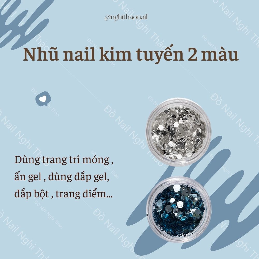 Nhũ kim tuyến nail siêu sáng 2 màu