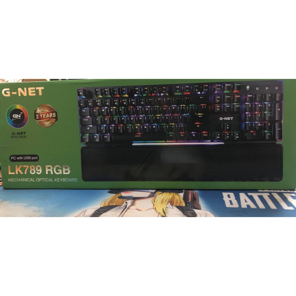 Bàn Phím Gaming Cơ Quang G-Net Lk789 RGB / Chính Hãng / 104 key