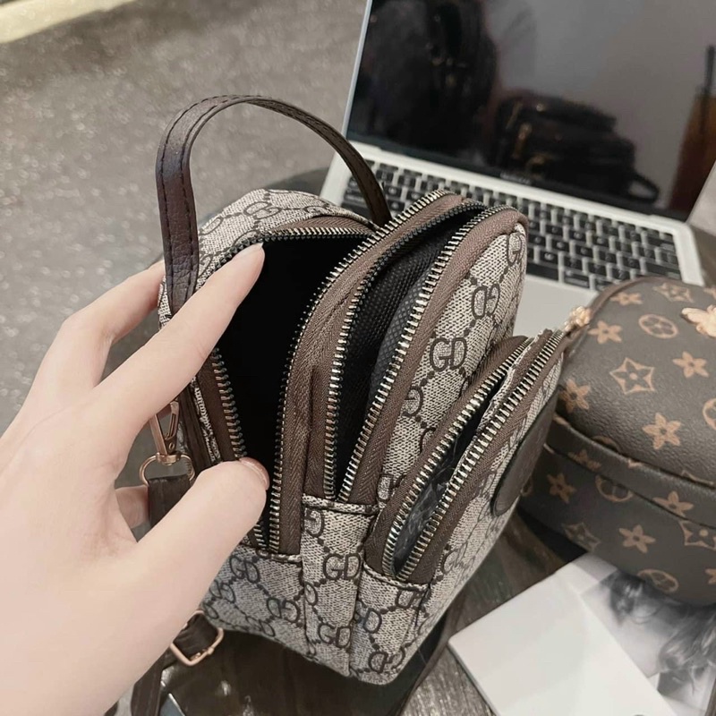 [FREESHIP] Balo Mini Hoạ Tiết Chữ CuTe, Dây Đeo Chéo Bản To Căn Chỉnh Ngắn Dài Tuỳ Thích