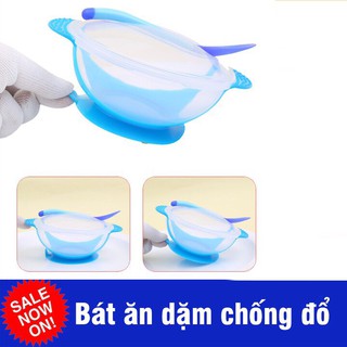 Bộ bát chống đổ và thìa báo nóng