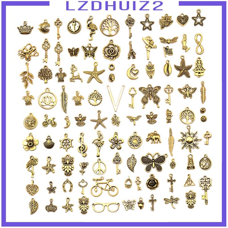 Set 100 Mặt Dây Chuyền Hình Động Vật Dễ Thương DIY