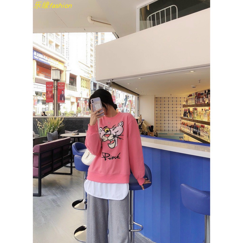 [Freeship] Áo Sweater hồng hình con hổ thời trang Miamo TP291