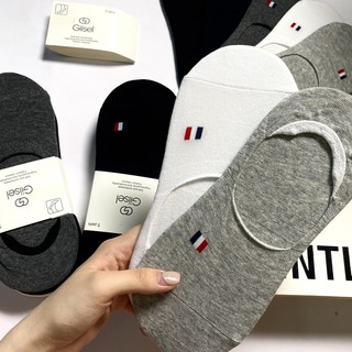 Combo 5 đôi Tất vớ hài lười cotton co giãn thoáng khí thông hơi có silicon chống trượt gót Giisel