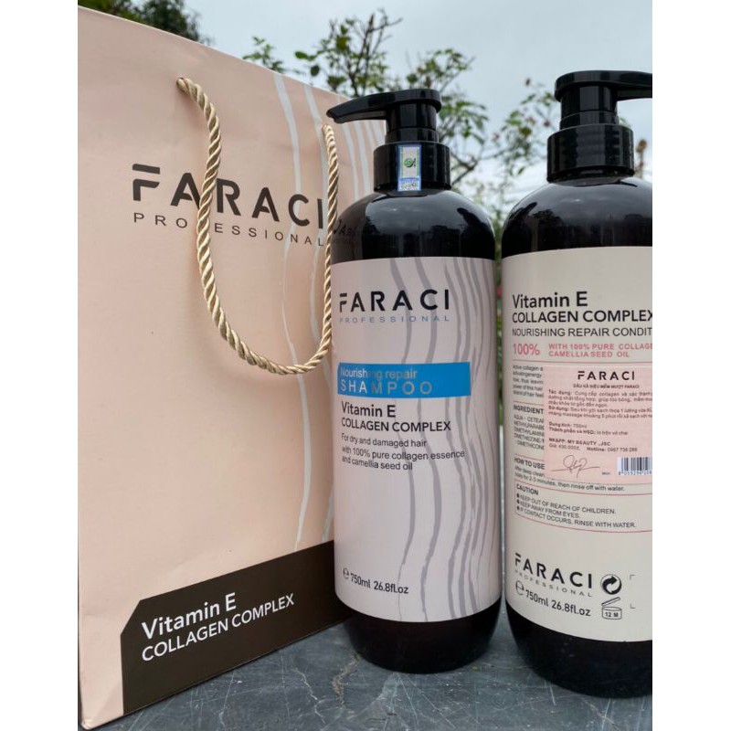 .Dầu gội xả cặp faraci hương thơm nước hoa mềm mượt 750ml chống rụng tóc