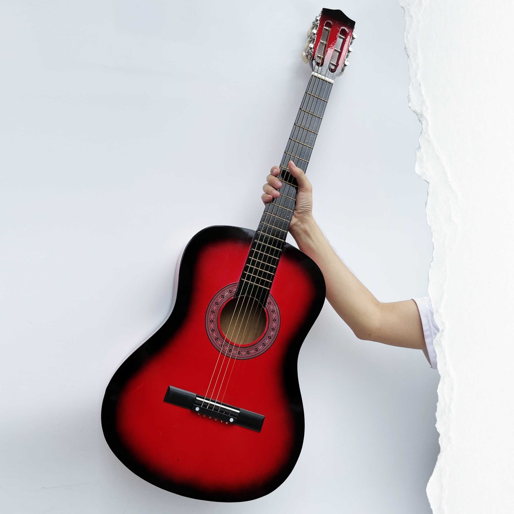 Đàn Guitar acoustic màu cam dáng D - HÀNG CÓ SẴN