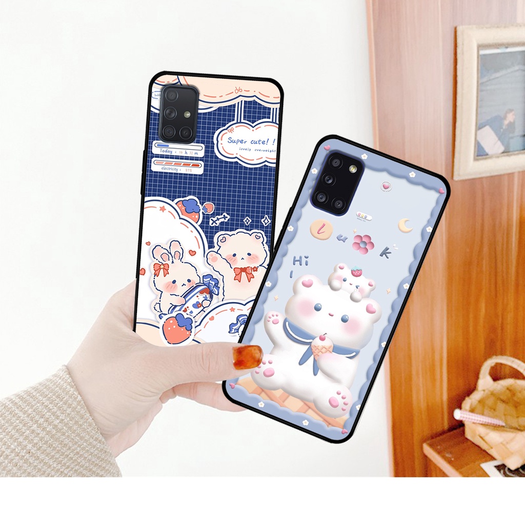 Ốp lưng Samsung A31 - A51 - A71 - M51 in hình caro gấu thỏ dễ thương