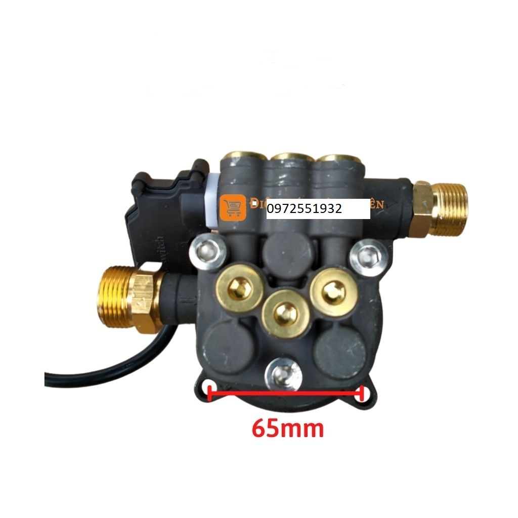 Bộ đầu bơm máy rửa xe mini 2208 kèm zole tự ngắt giúp tăng áp lực tiết kiệm nước hàng đẹp