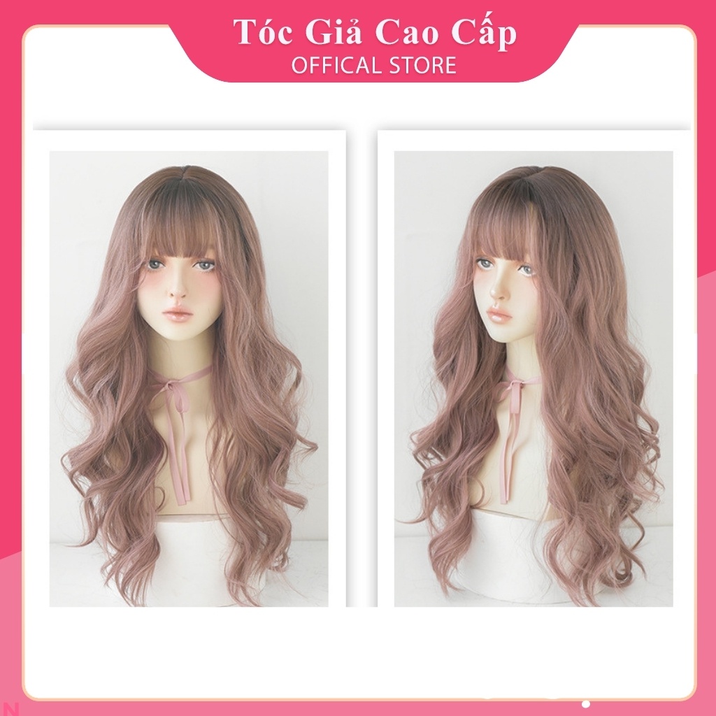 Tóc giả nữ nguyên đầu xoăn dợn nhiều, mã 8263, tặng kèm lưới trùm tóc wig