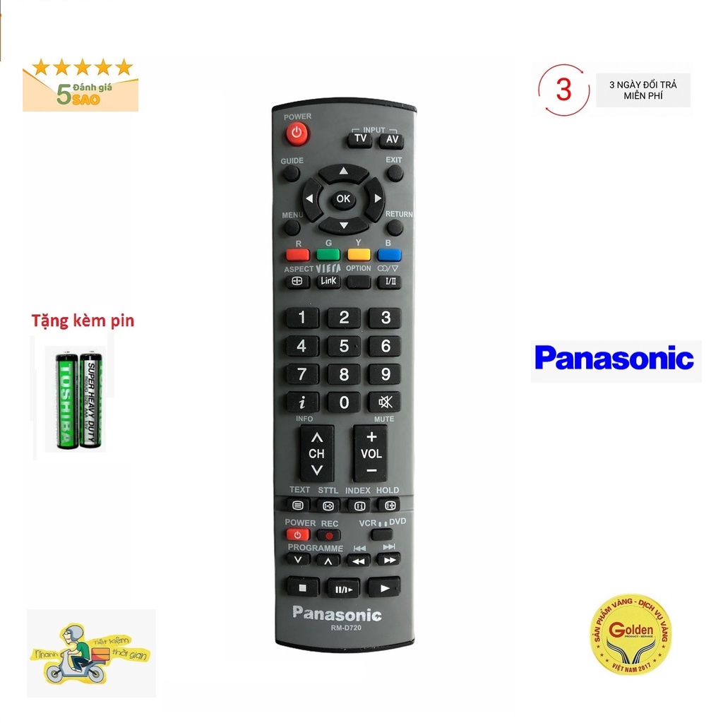 Điều khiển tivi Panasonic đa năng LCD/LED/Smart RM-D720 loại tốt -dùng cho tất cả các dòng tivi panasonic