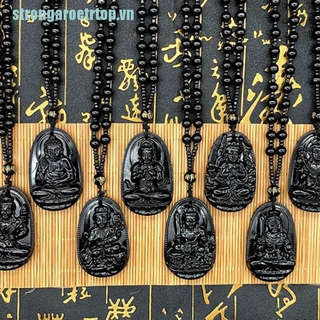 1 Mặt vòng cổ Đá Obsidian Hình Phật May Mắn