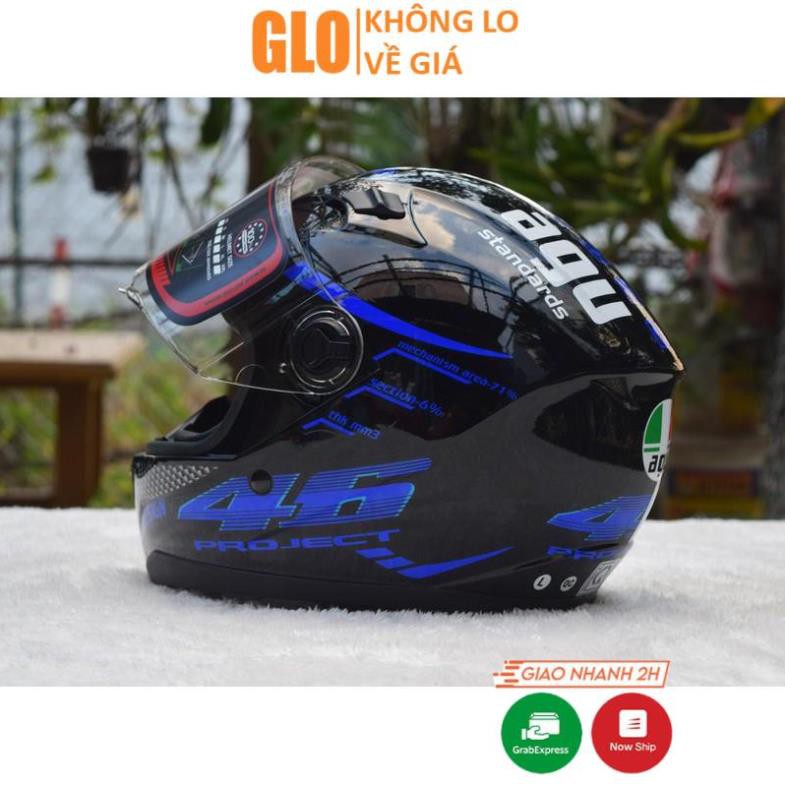 Nón Bảo Hiểm Fullface Moto Agu Cao Cấp GloMart