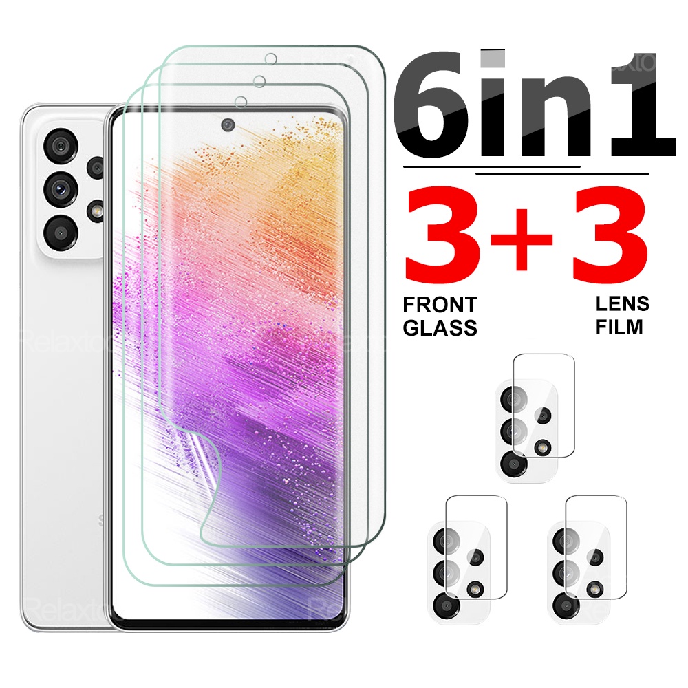 6 in 1 Hydrogel lens film lens For Samsung Galaxy A73 5G A71 Screen camera For Samsung A72 4G5G Protective not glass full cover