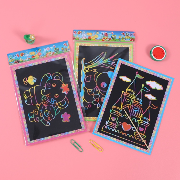 Giấy Vẽ Tranh Thủ Công Họa Tiết Hoạt Hình Nhiều Màu Sắc Cho Bé