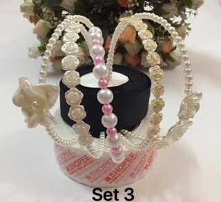 14/- Set 5 cài tóc/bờm tóc ngọc trai handmade