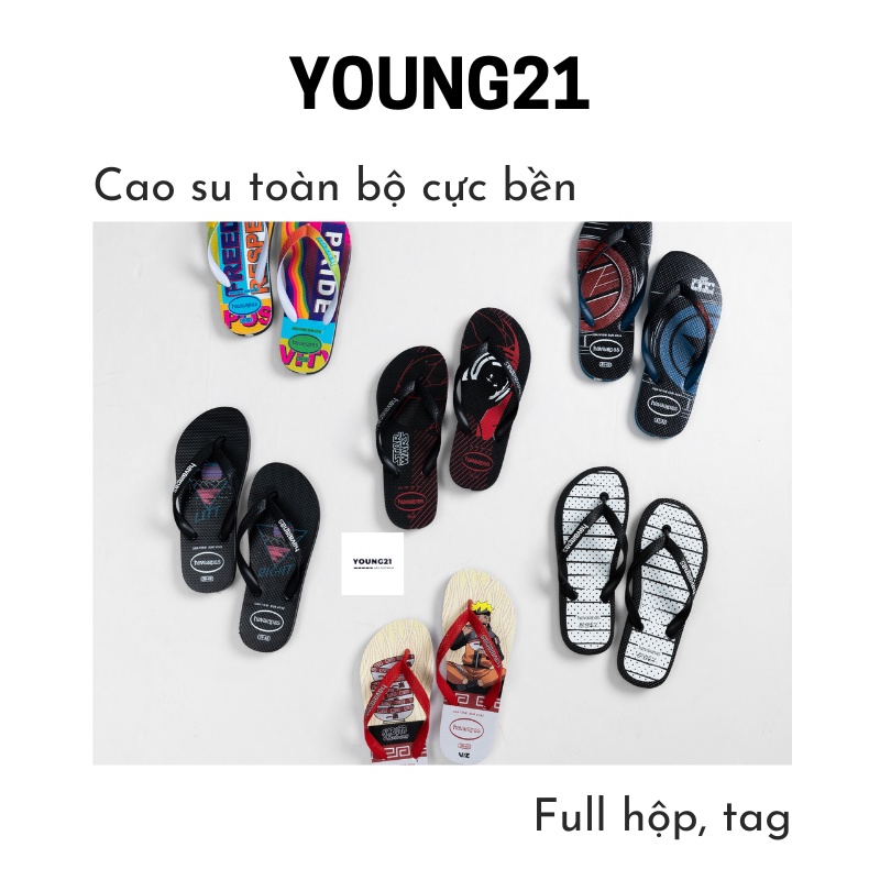 Dép xỏ ngón nam cao su thời trang Hava.nas siêu bền đẹp họa tiết chữ Left full hộp, tag 2022
