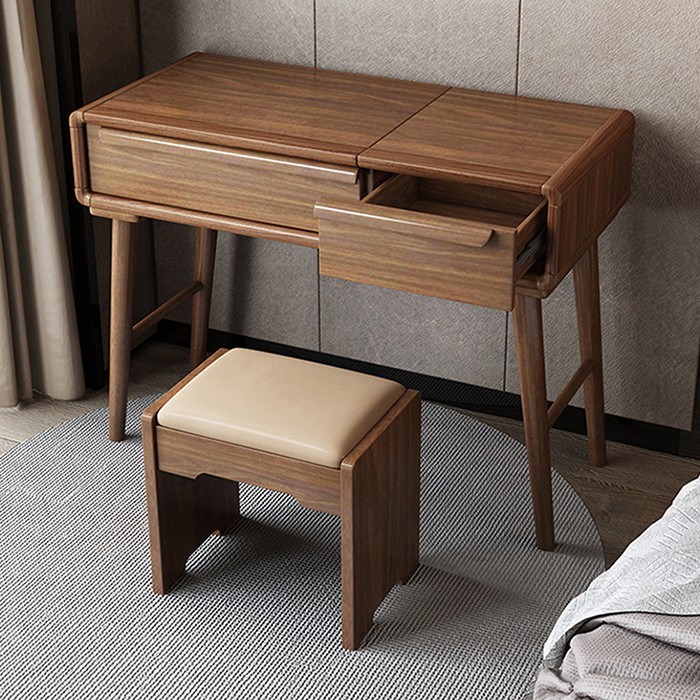 Bàn trang điểm đèn led gương lật kết hợp bàn làm việc Homexinh sang trọng hiện đại