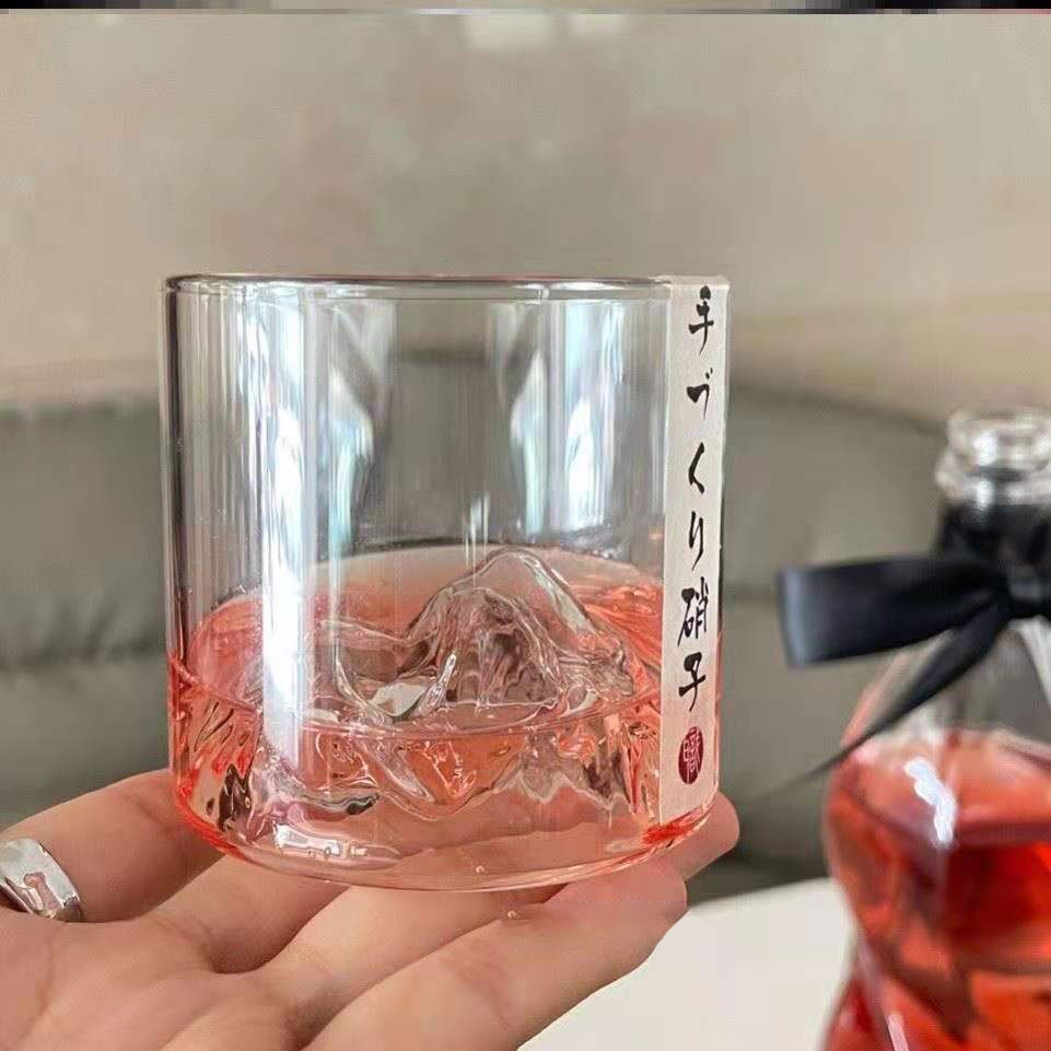 Cốc Uống Nước Bằng Thủy Tinh Cách Nhiệt Nhiều Màu Sắc Hình Ngọn Núi Phong Cách Nhật Bản Cổ Điển