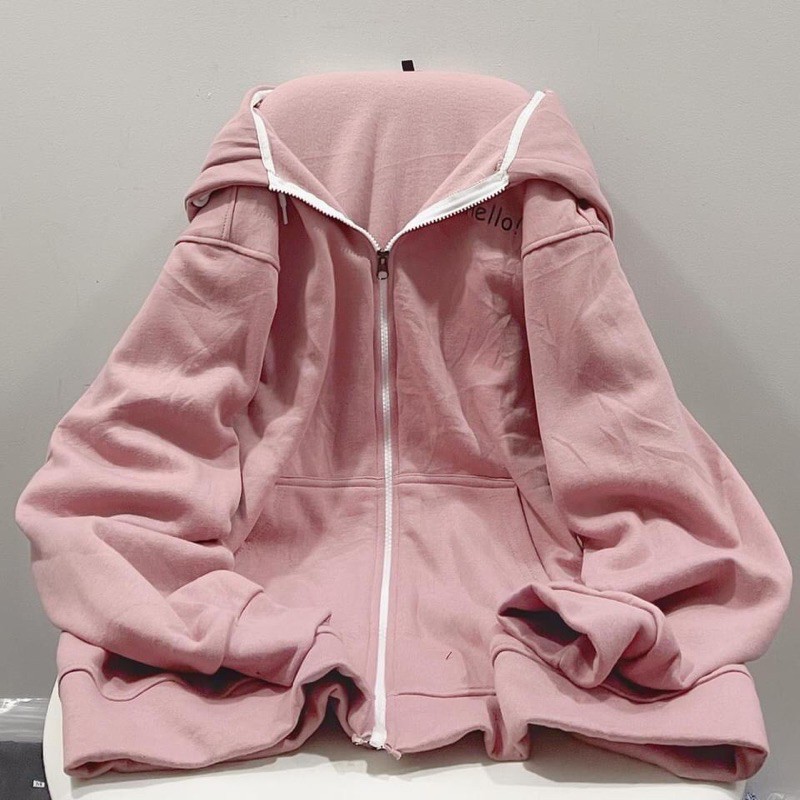 Áo khoác nỉ lót bông Hello unisex | BigBuy360 - bigbuy360.vn