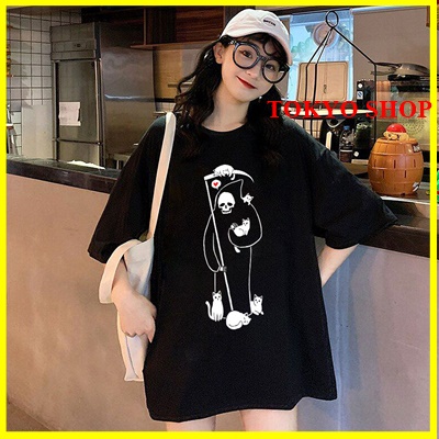 Áo Tshirts Unisex thần chết cute Tay lỡ, Áo thun có sẵn ship nhanh chất đẹp hàng công ty Cao cấp CAT20210030