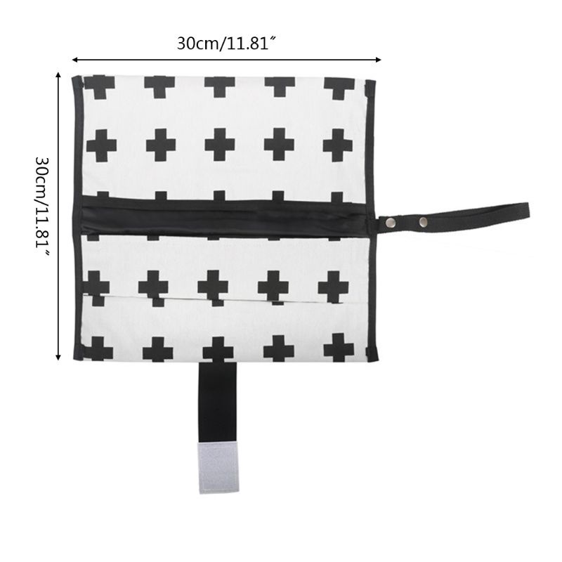 Túi Đựng Tã Lót Em Bé Họa Tiết Kẻ Sọc Chống Thấm Nước 30x30CM
